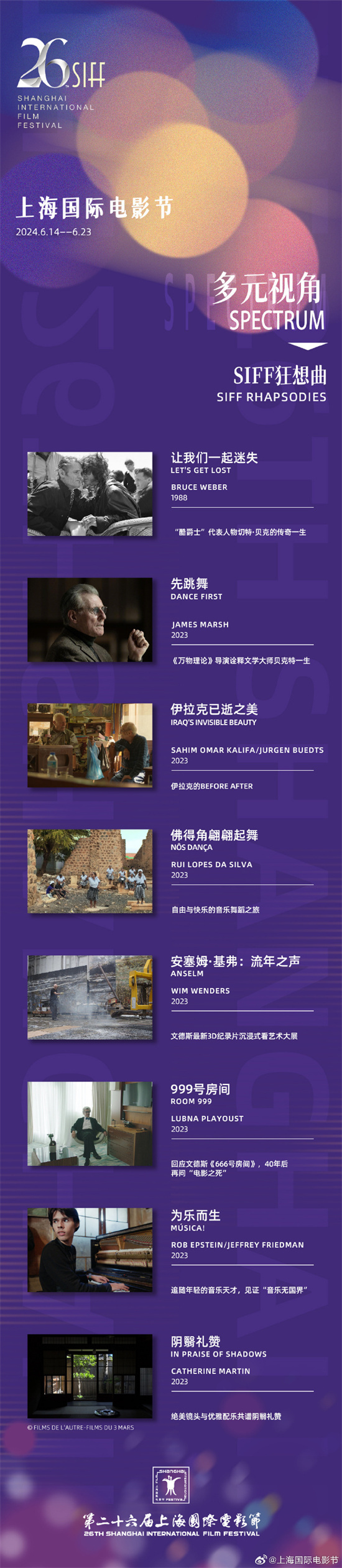 "第26届上影节新片大放送，快来享受视听盛宴吧！"