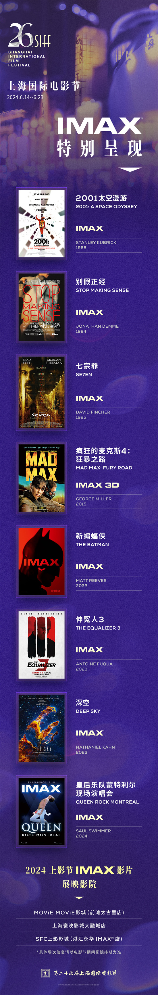 第26届上影节来啦！IMAX大片单大公开，8部精彩电影等你来看！