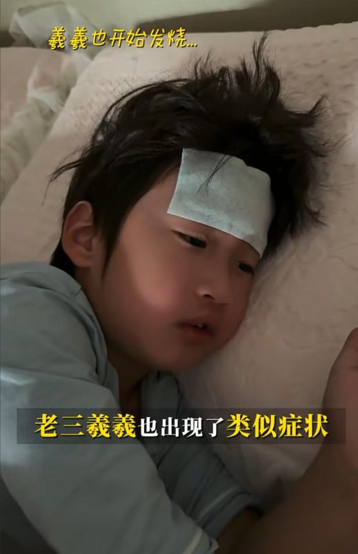 冉莹颖小儿子羲羲得了甲流，高烧呕吐还咳血，却硬是没去医院！
